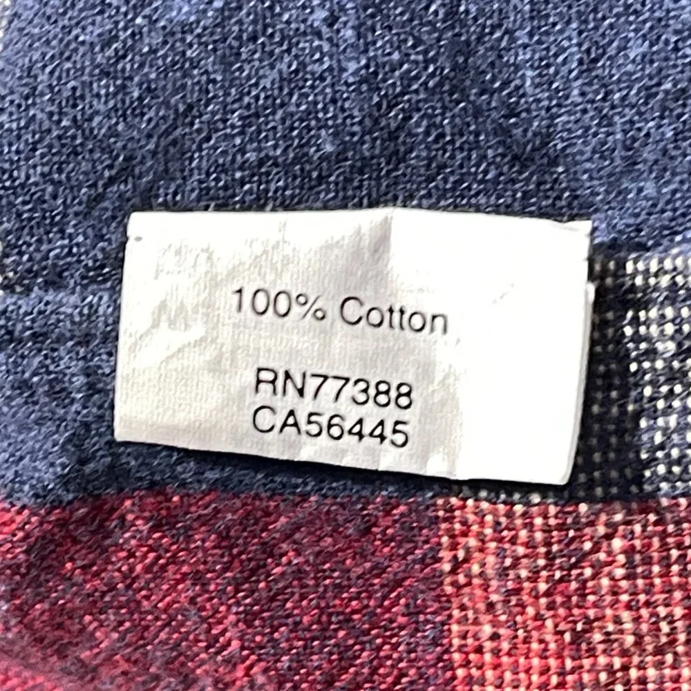 J. Crew Red Blue Plaid Check Homespun Collar Slim Shirt XL Button Down Outdoorsy